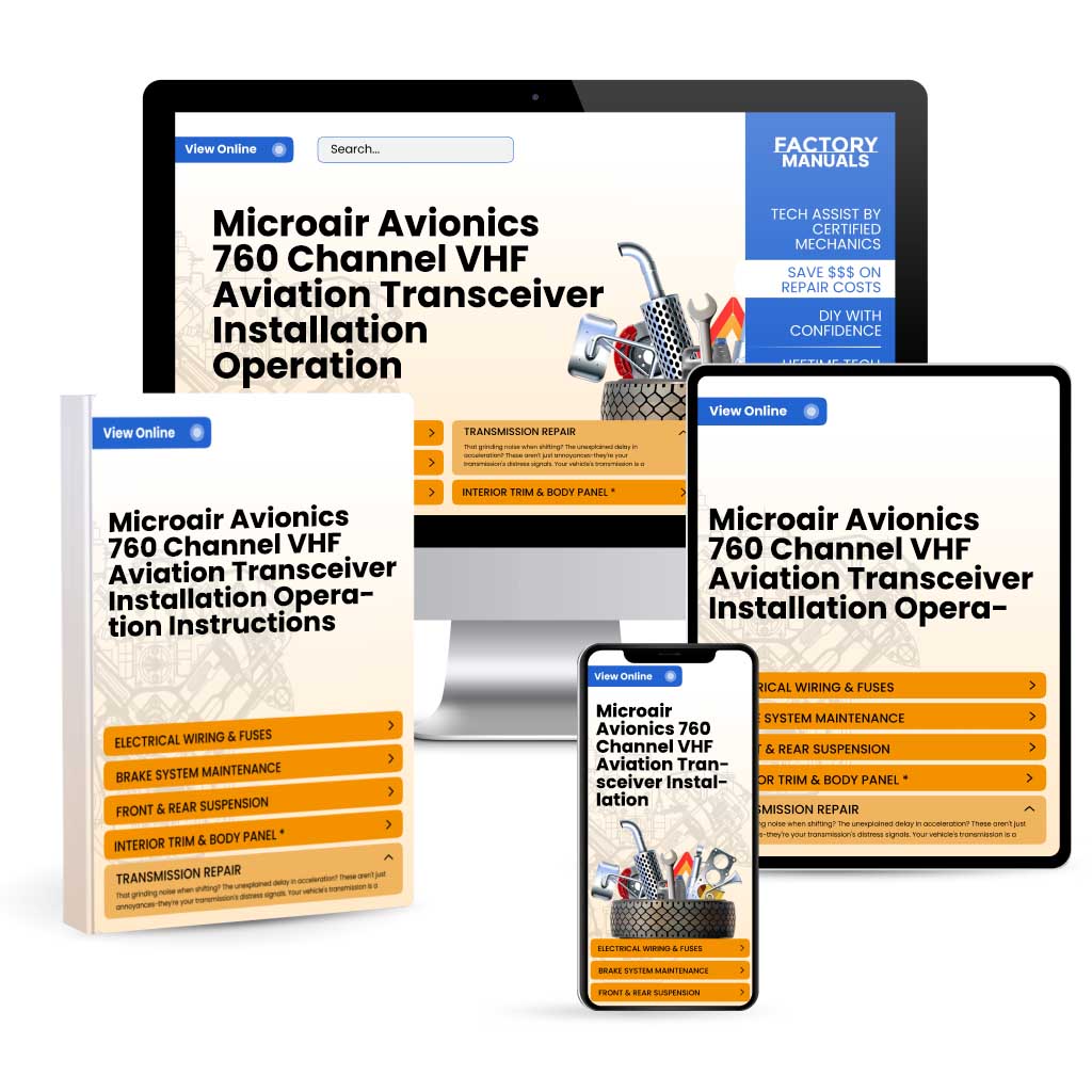 Microair Avionics 760 Channel VHF Aviation Transceiver Installation/ Operation Instructions