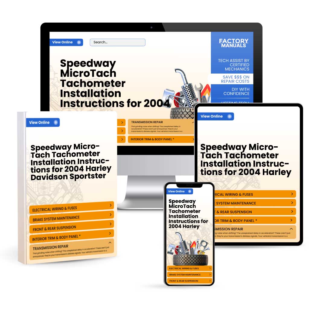 Speedway MicroTach Tachometer Installation Instructions for 2004 Harley Davidson Sportster Custom