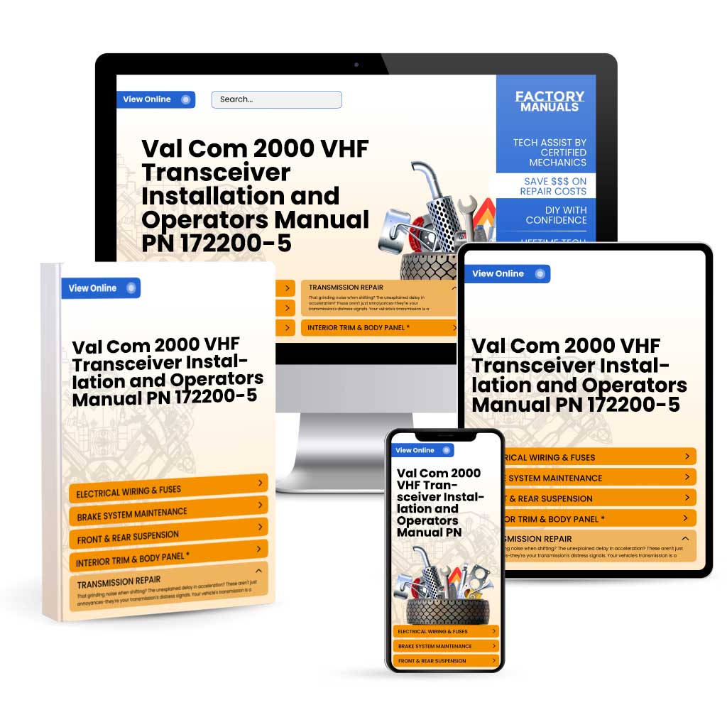 Val Com 2000 VHF Transceiver Installation and Operator's Manual PN 172200-5