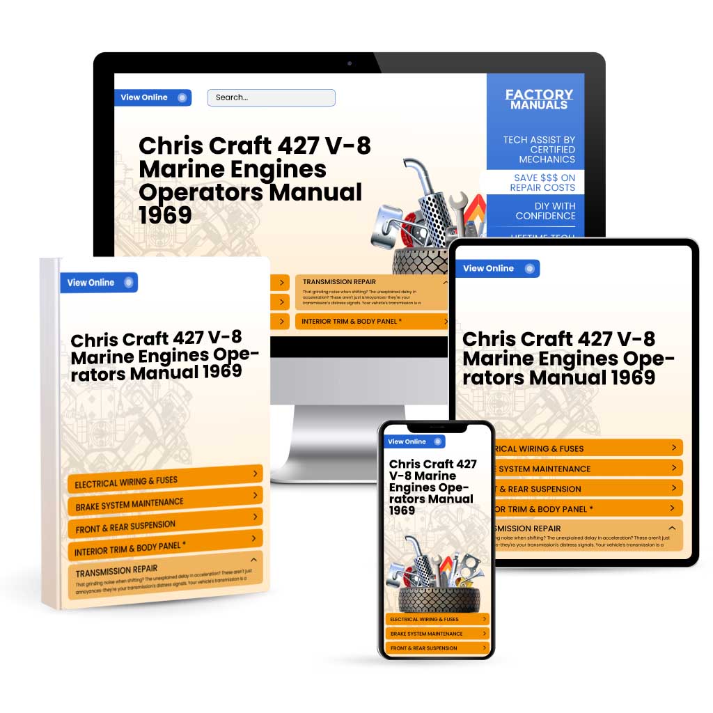 Chris Craft 427 V-8 Marine Engines Operator's Manual 1969