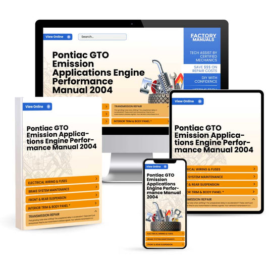 Pontiac GTO Emission Applications Engine Performance Manual 2004