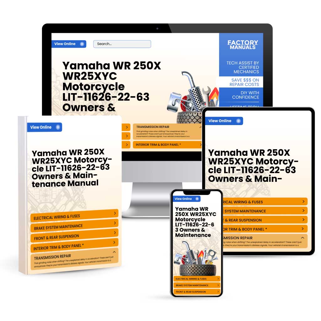 Yamaha WR 250X WR25XY(C) Motorcycle LIT-11626-22-63 Owner's & Maintenance Manual 2008